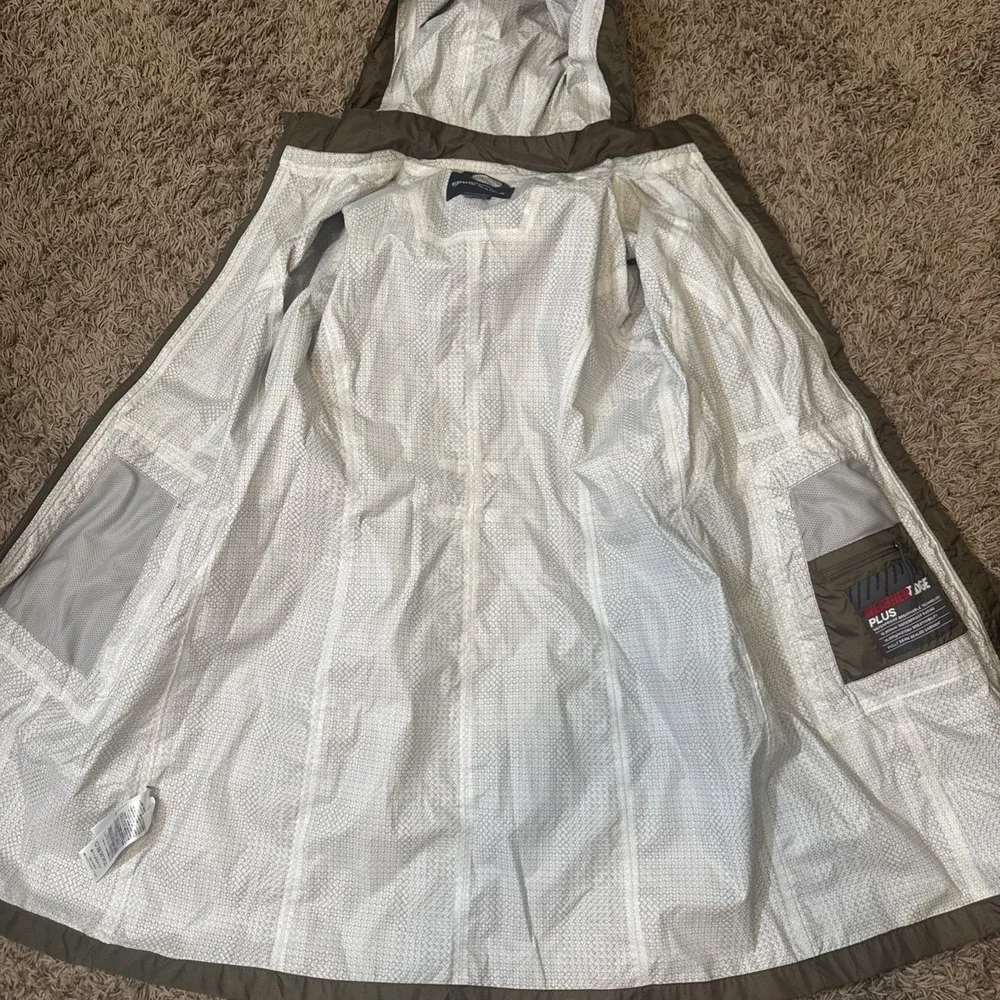 Eddie Bauer Women's Rain Jacket Brown Weather‎ Edge Plus Nylon Size Large NWOT